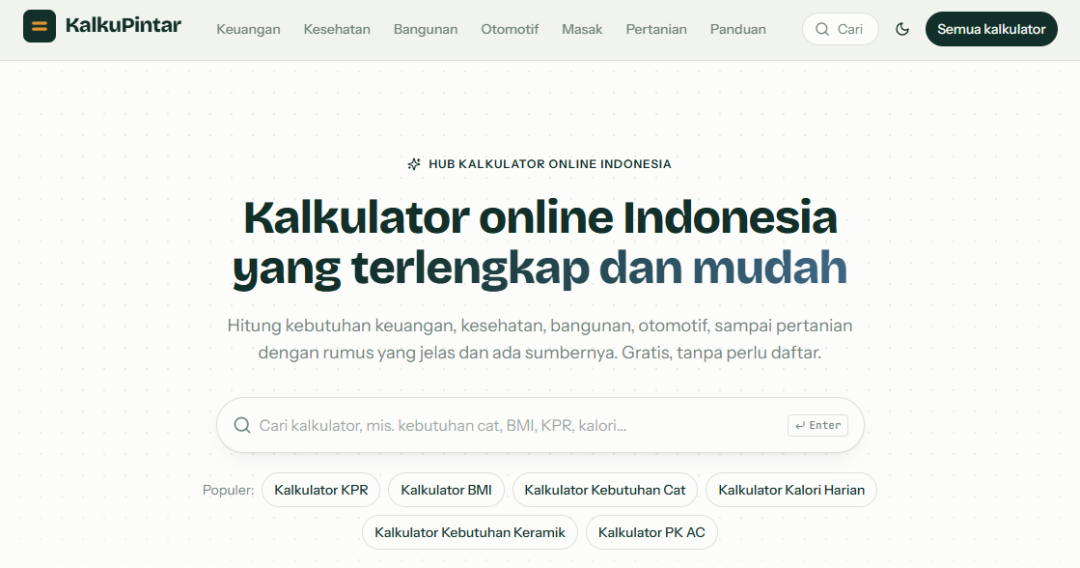 Review KalkuPintar.com, Kalkulator Online Keuangan dan Kesehatan Gratis Terlengkap